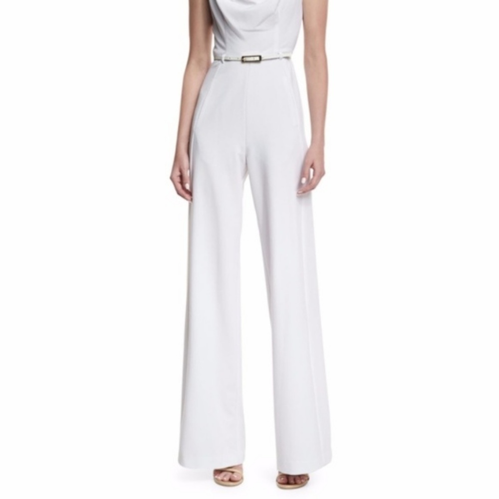 Jackie O Cap-Sleeve Belted Wide-Leg Dress Jumpsuit Sz 6 - Picture 5 of 9